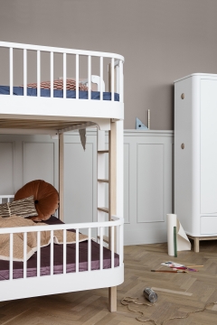 Oliver Furniture Wood-collection bunk bed ladder end, white/oak