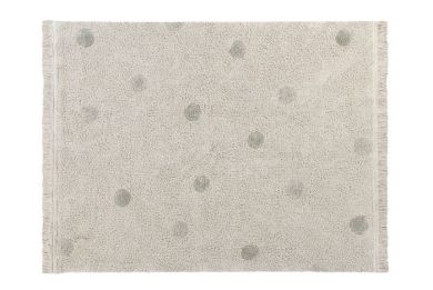Pestävä matto, Hippy Dots Natural - Olive 120 x 160 cm