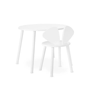 Koululaisen pöytä ja tuoli, Mouse (5-10v), Valkoinen