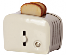 Miniature toaster and bread -off white