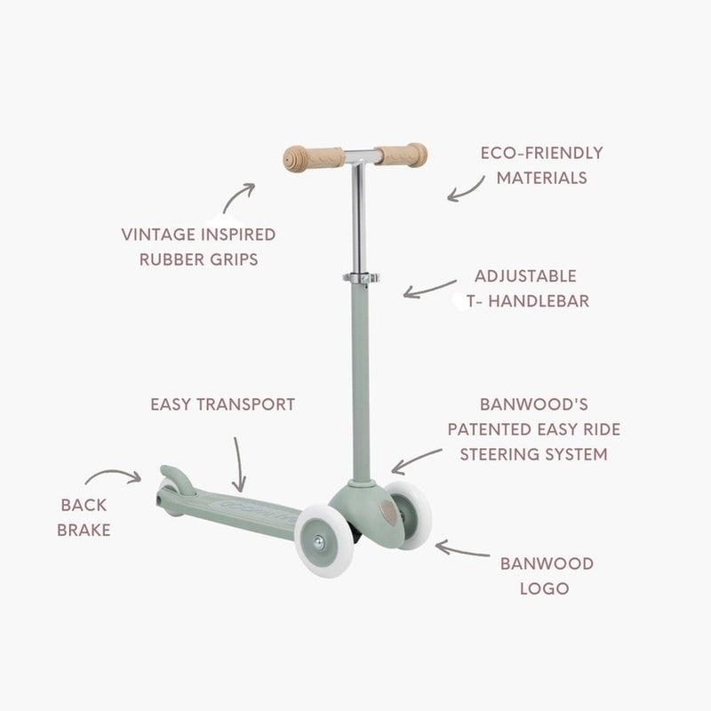 Banwood Eco kolmipy&ouml;r&auml;inen lasten potkulauta, Clay